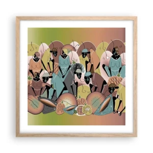 Poster in einem Rahmen aus heller Eiche - Ein toller Urlaub steht bevor - 50x50 cm