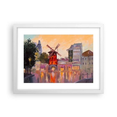 Poster in einem weißen Rahmen - Pariser Ikonen – Moulin Rouge - 40x30 cm