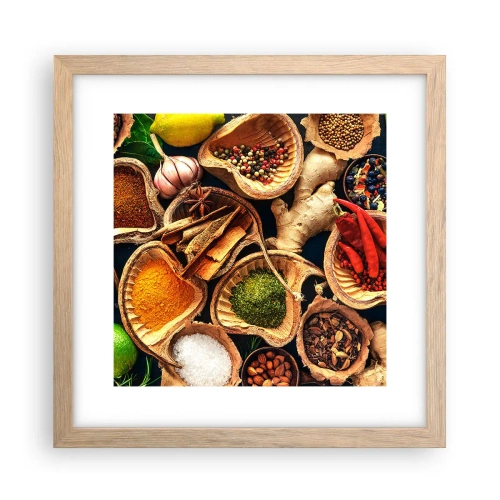 Poster in einem Rahmen aus heller Eiche - Nimm was du willst - 30x30 cm