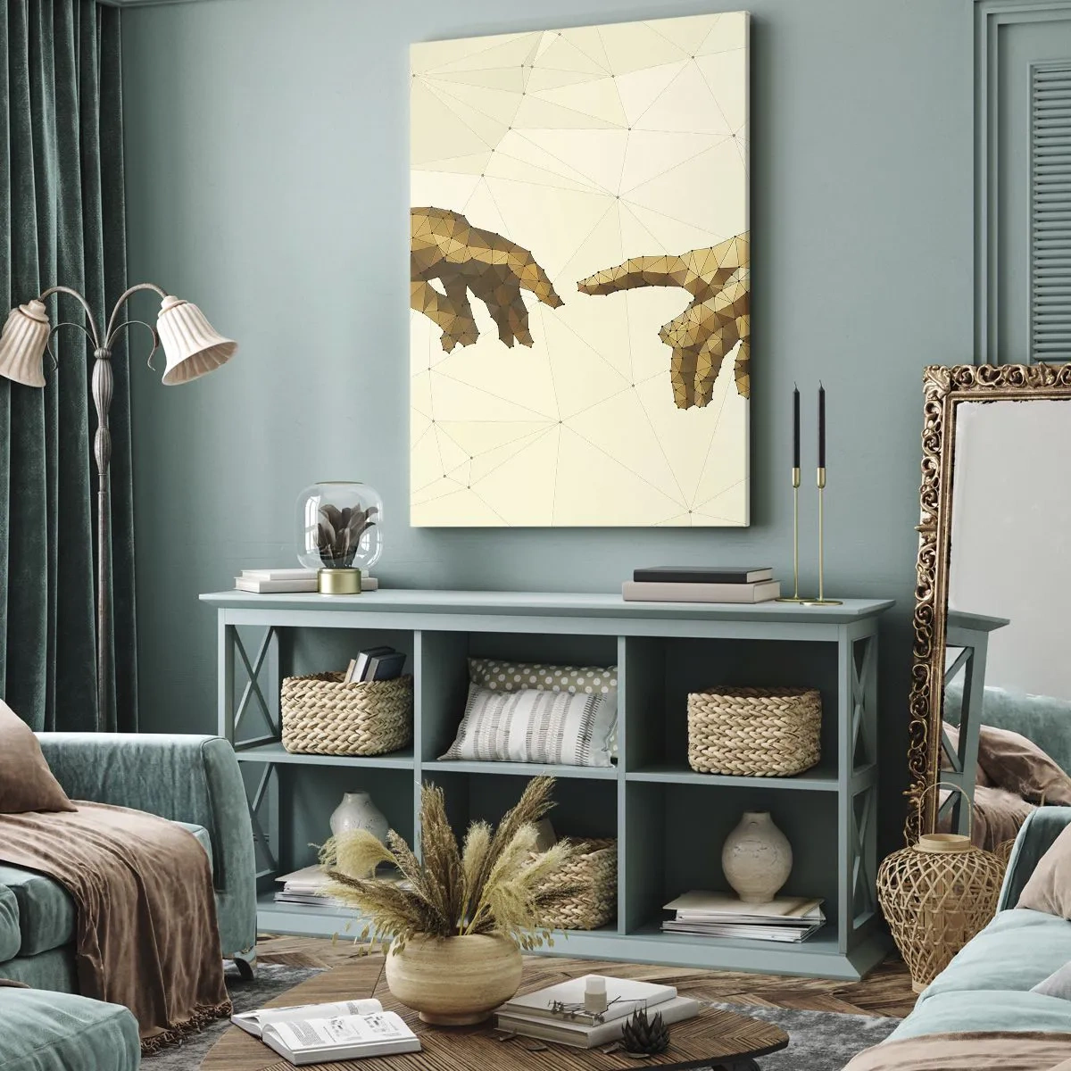 Bild auf Leinwand - Leinwandbild - Göttliche Geometrie - 65x120 cm