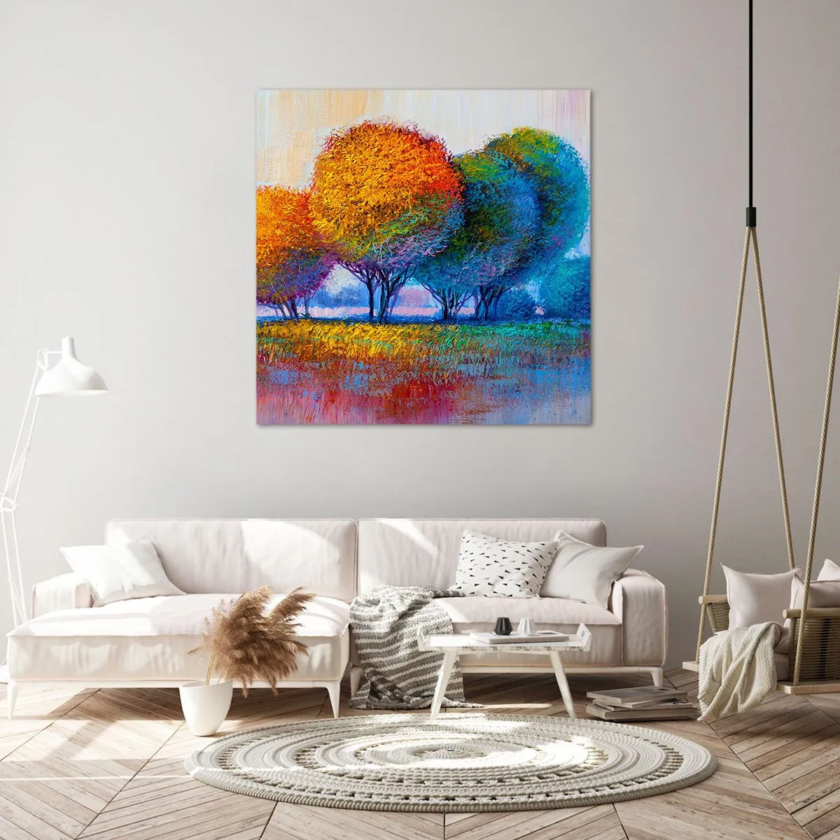 Bild auf Leinwand - Leinwandbild - Ein Haufen leuchtender Farben - 70x70 cm