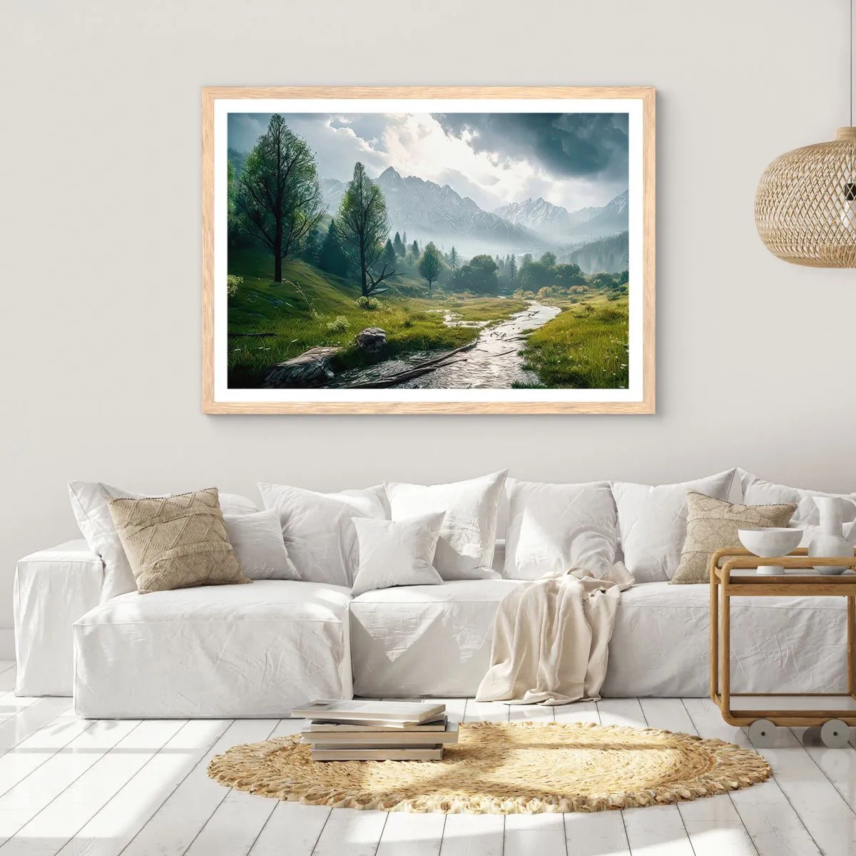 Poster in einem Rahmen aus heller Eiche - Hin und zurück - 50x40 cm