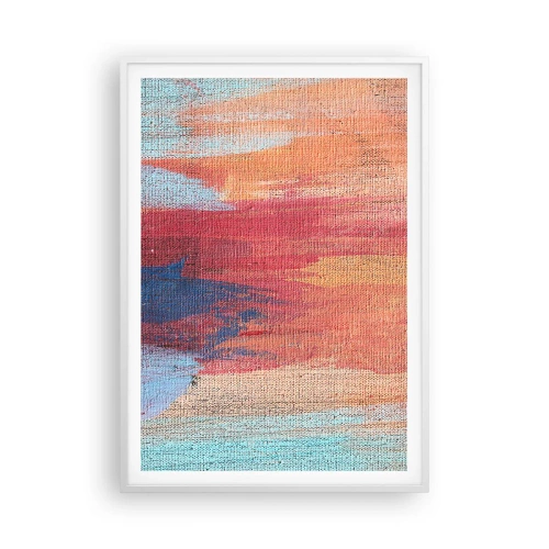 Poster in einem weißen Rahmen - Renne den Regenbogen hinunter - 70x100 cm