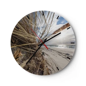 Wanduhr - Glasuhr - Ein Treffen der Elemente der Natur - 40x40 cm