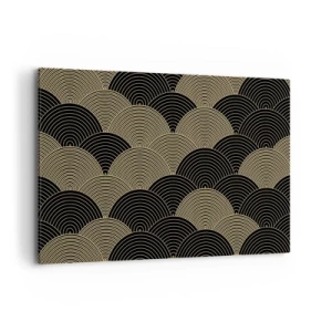 Bild auf Leinwand - Leinwandbild - Art-Deco-Muster mit Halbkreisen und goldenen Linien - 120x80cm - Einheit in der Vielfalt - Moderne Wanddekoration für Wohnzimmer und Schlafzimmer ARTTOR