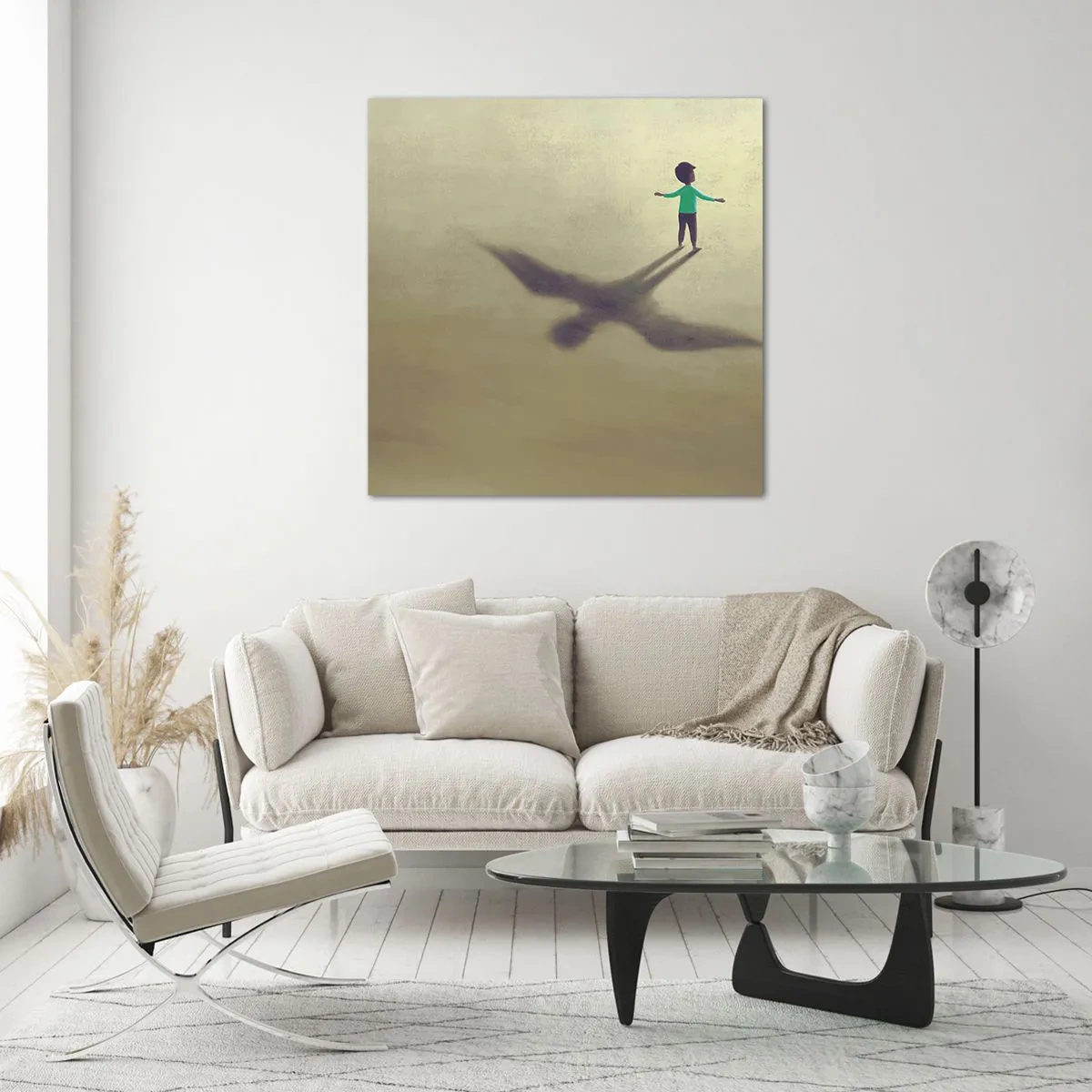 Glasbild - Bild auf glas - Der Held der Zukunft - 70x70 cm