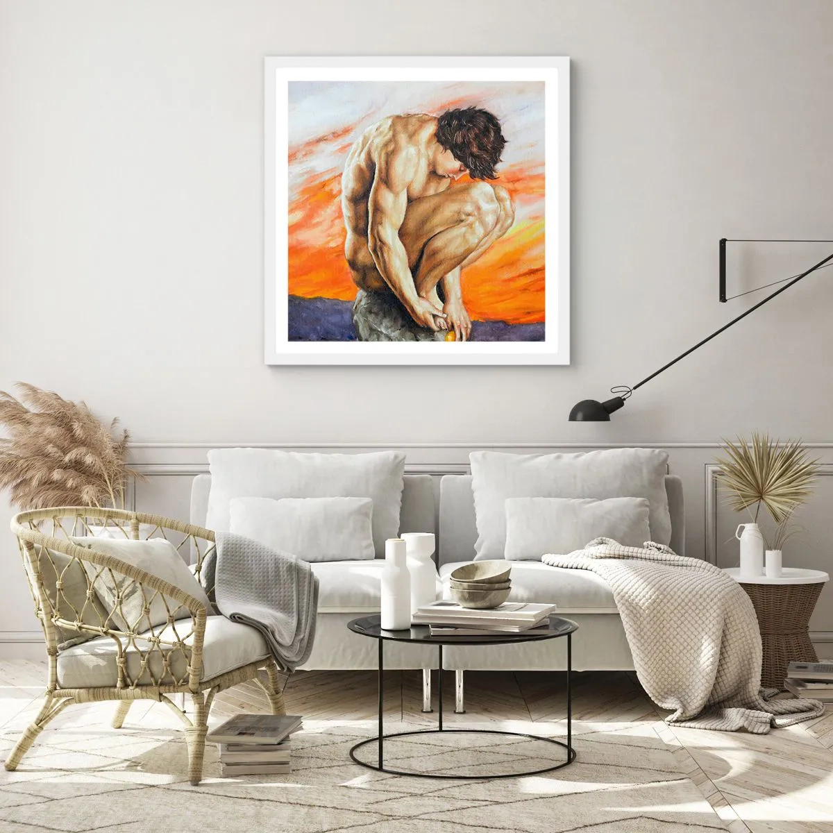 Poster in einem weißen Rahmen - In sich versunken - 60x60 cm