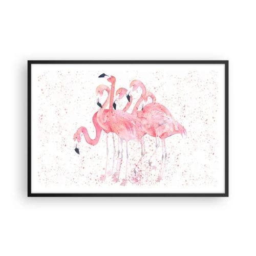 Poster in einem schwarzem Rahmen - Rosa Ensemble - 91x61 cm