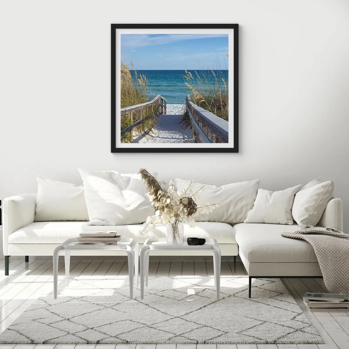 Poster in einem schwarzem Rahmen - In der Sonne, im Wind - 30x30 cm