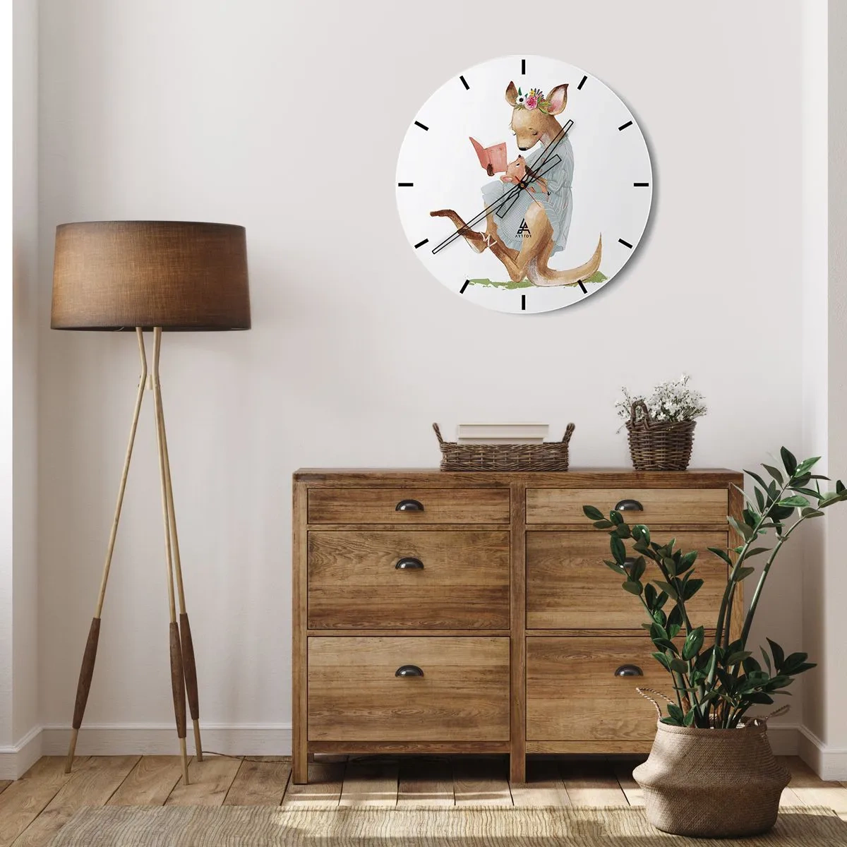 Wanduhr - Glasuhr - Lies mir vor Mama - 40x40 cm