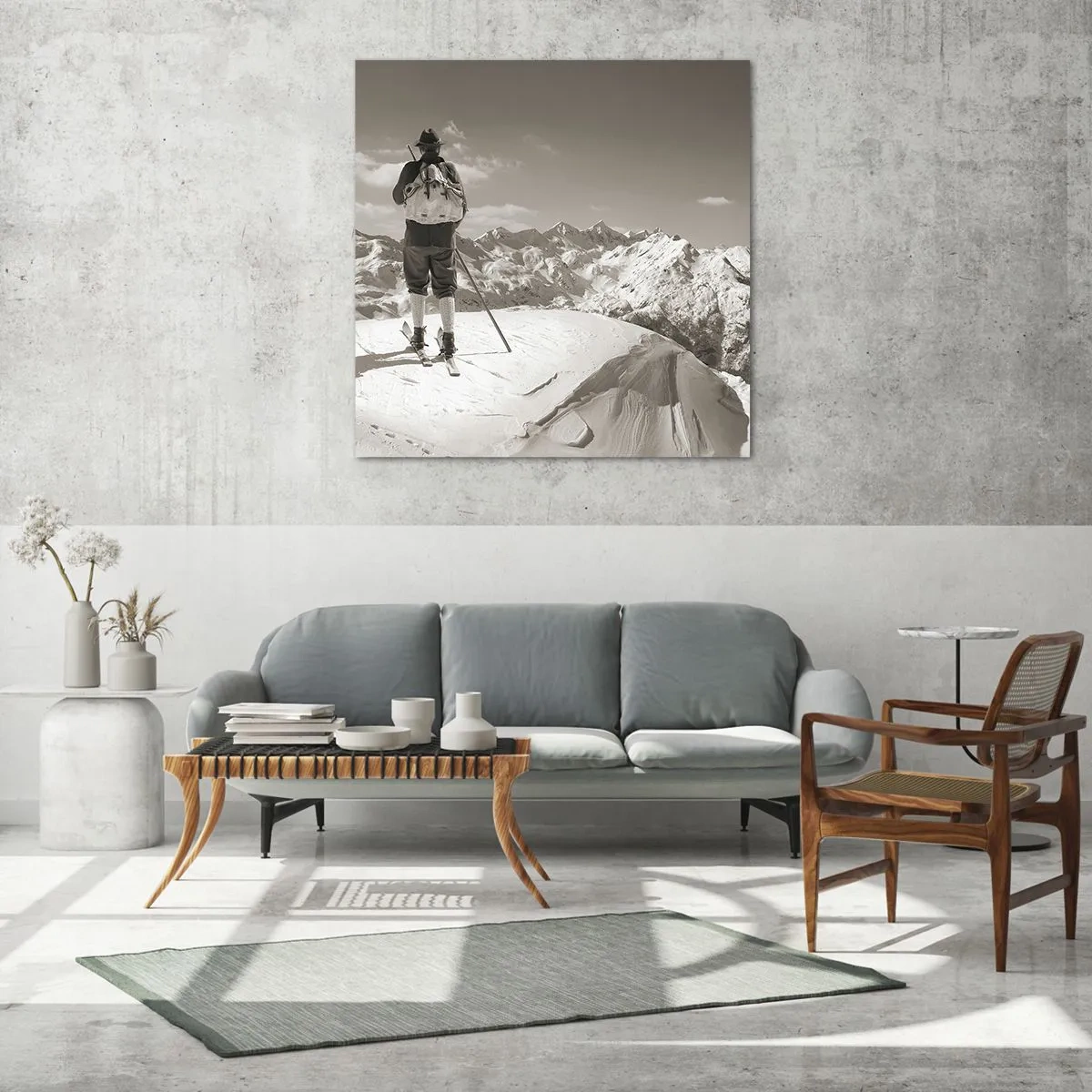 Glasbild - Bild auf glas - Und die Berge bleiben unverändert - 70x70 cm