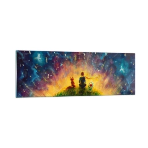Glasbild - Bild auf glas - Liebe und Freundschaft - die ganze Welt - 90x30 cm