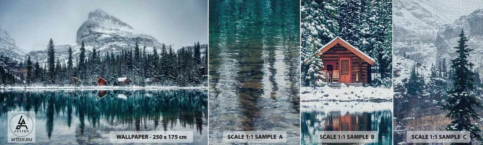 Fototapeten Muster Premium Canvas - Kanadischer Rückzug - Landschaft, Kanada, Winter - 100x30 cm