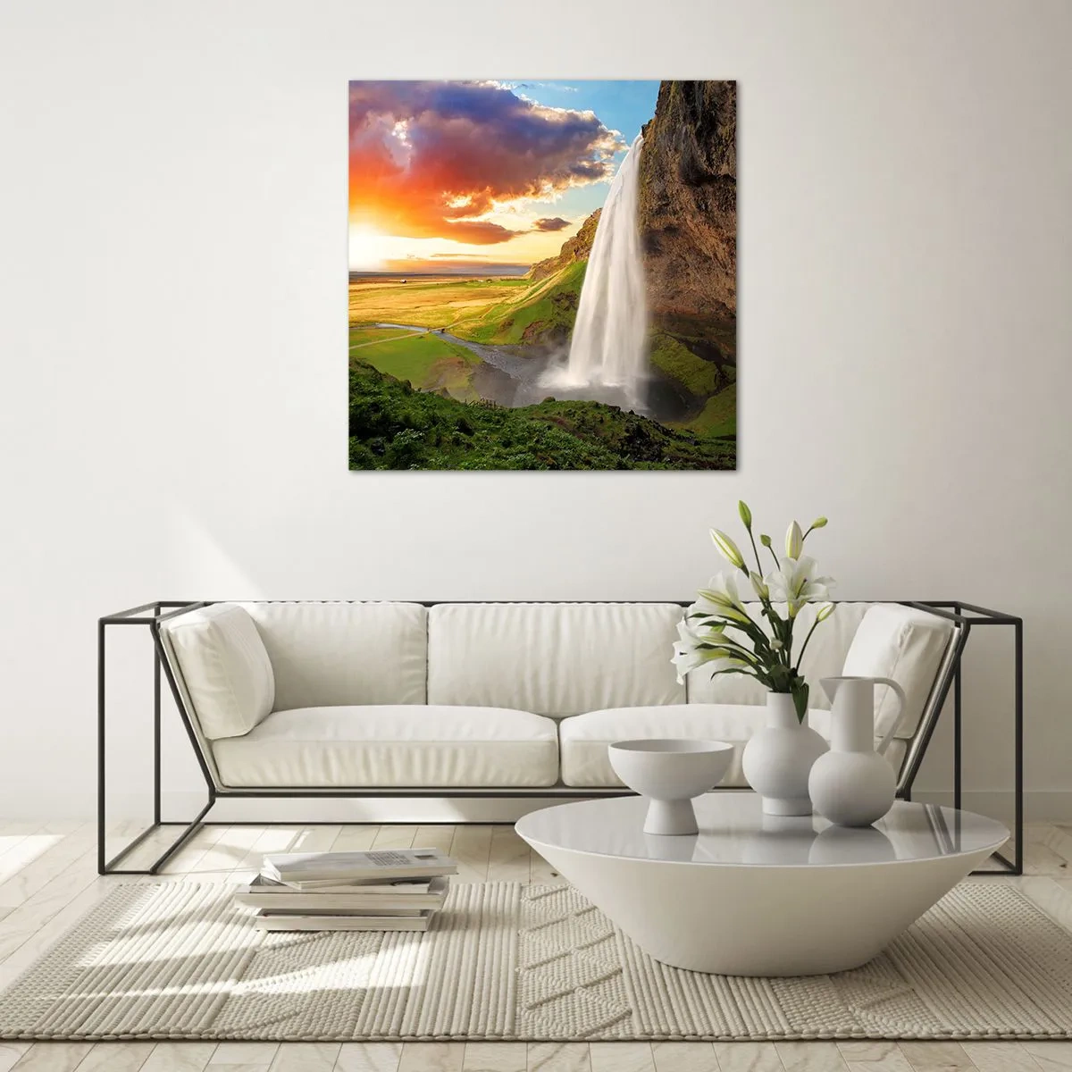 Glasbild - Bild auf glas - Die Fülle des isländischen Sommers - 70x70 cm