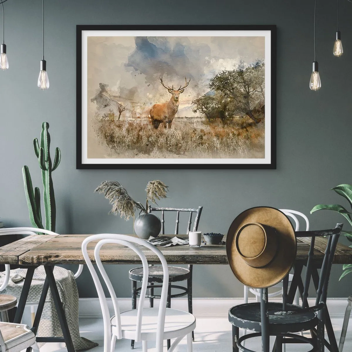 Poster in einem schwarzem Rahmen - Würde – Stärke – Würde - 40x30 cm