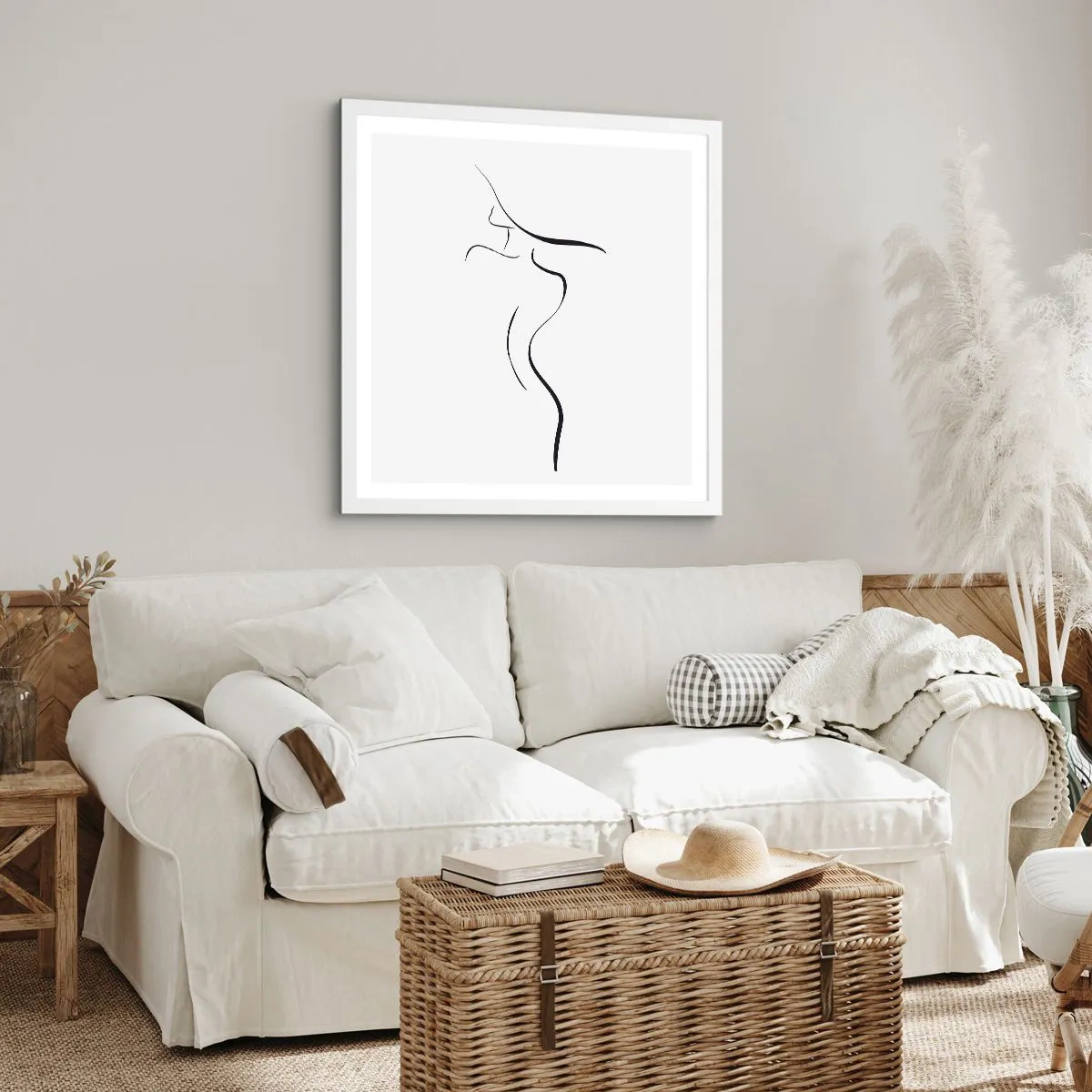 Poster in einem weißen Rahmen - Flüchtig wie eine Welle - 30x30 cm