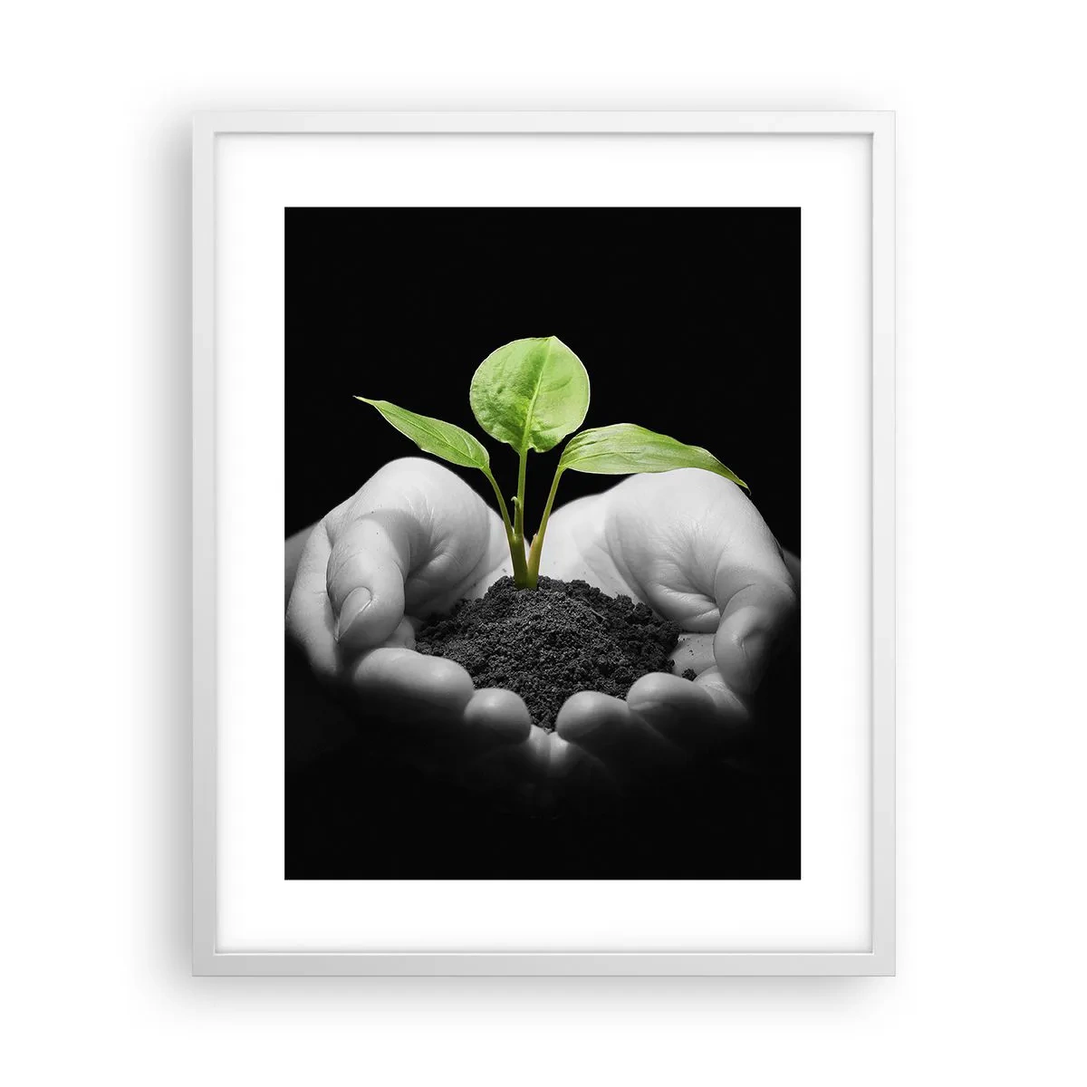 Poster in einem weißen Rahmen - Ich liebe die Natur, ich beschütze sie - 40x50 cm