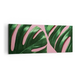 Bild auf Leinwand - Leinwandbild - Rendezvous im Grünen - 100x40 cm