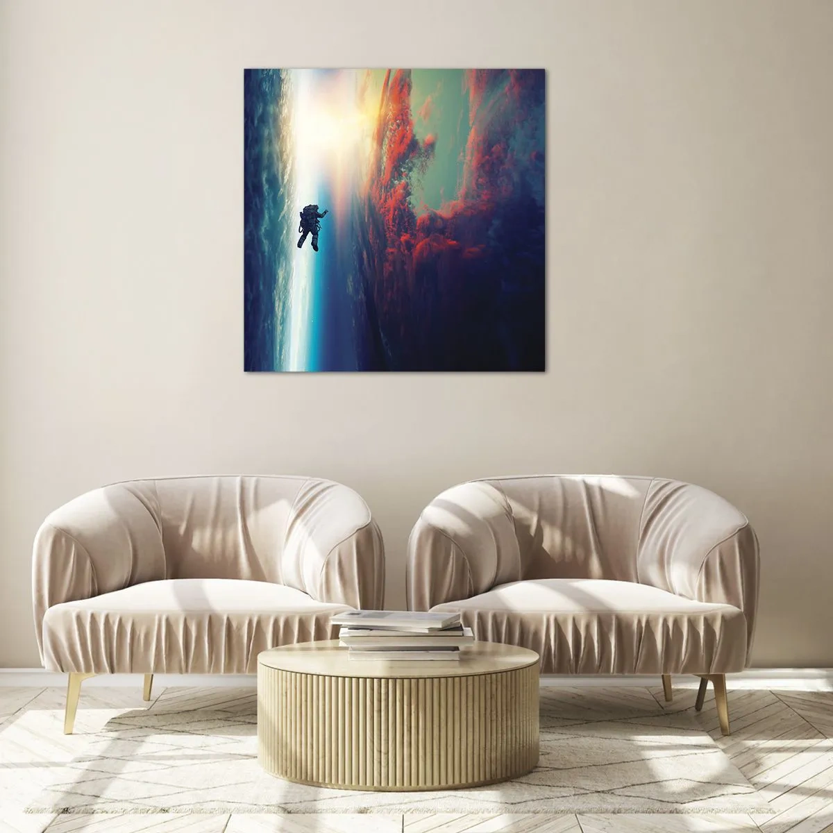 Glasbild - Bild auf glas - Sich dem Universum stellen - 60x60 cm