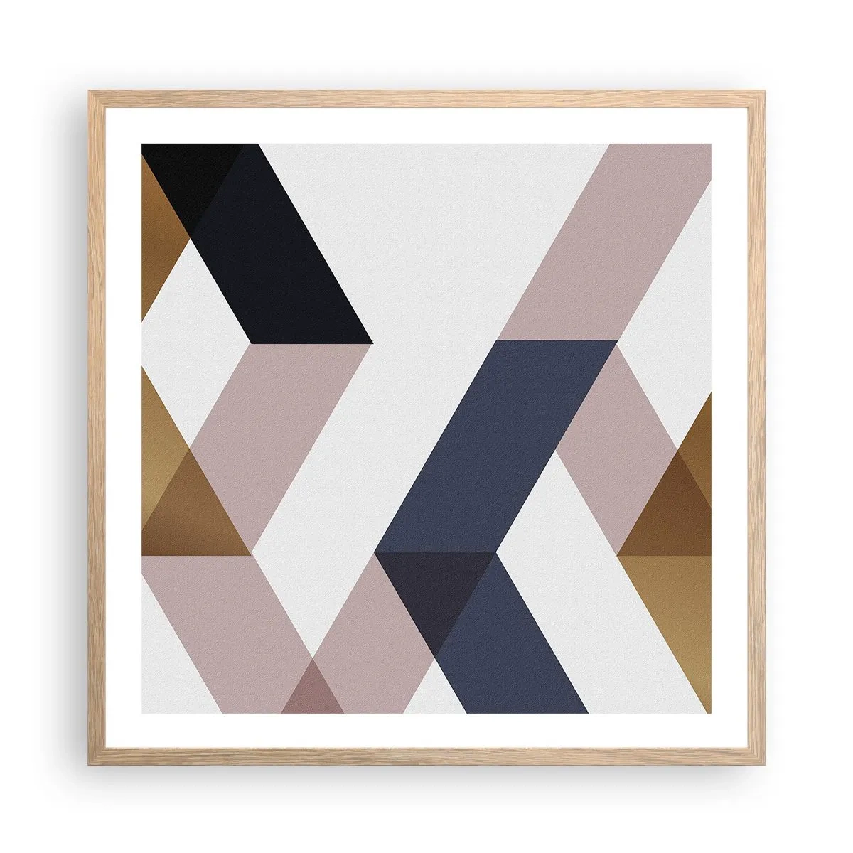 Poster in einem Rahmen aus heller Eiche - Ebenen und Winkel - 60x60 cm