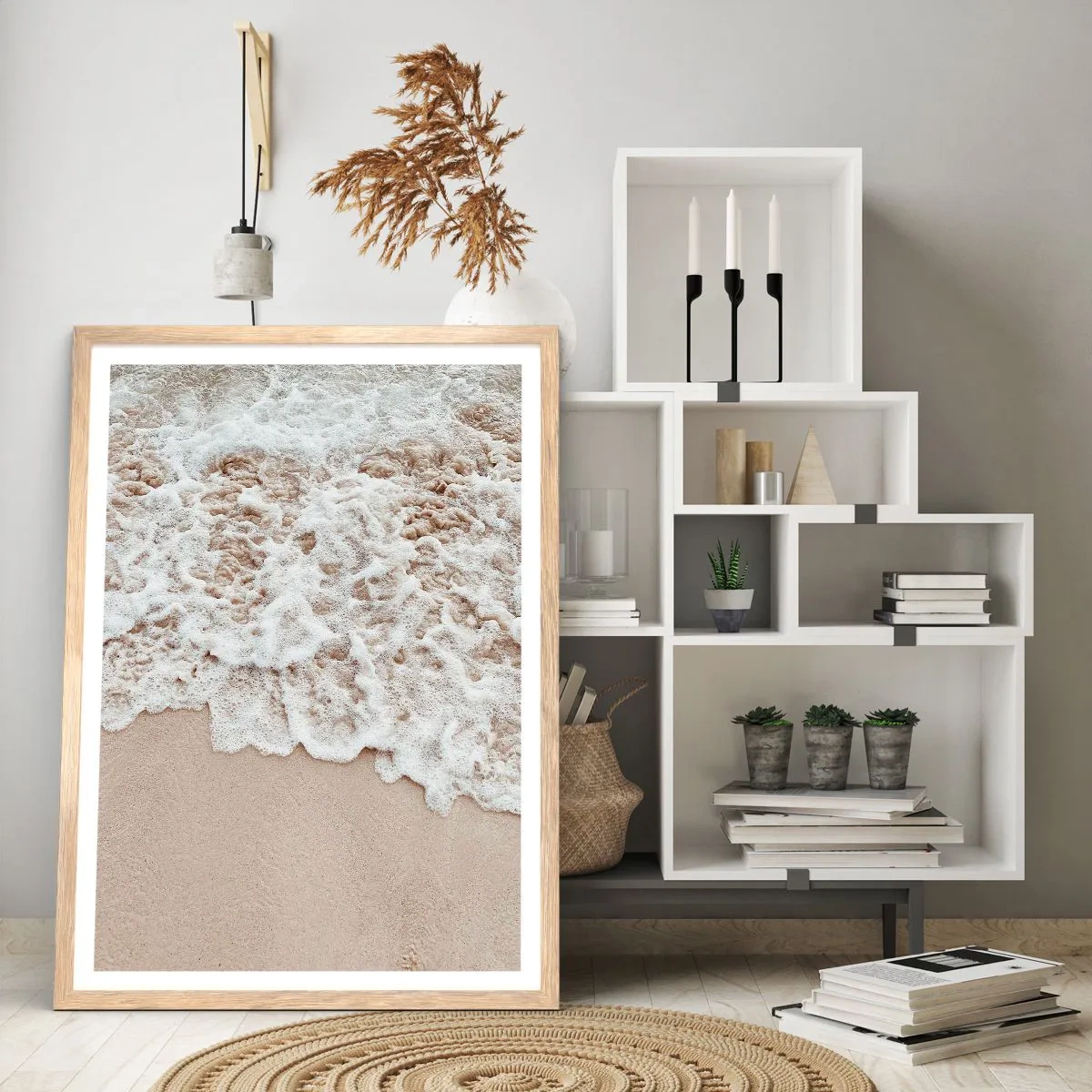 Poster in einem Rahmen aus heller Eiche - Ich komme gleich wieder - 40x50 cm