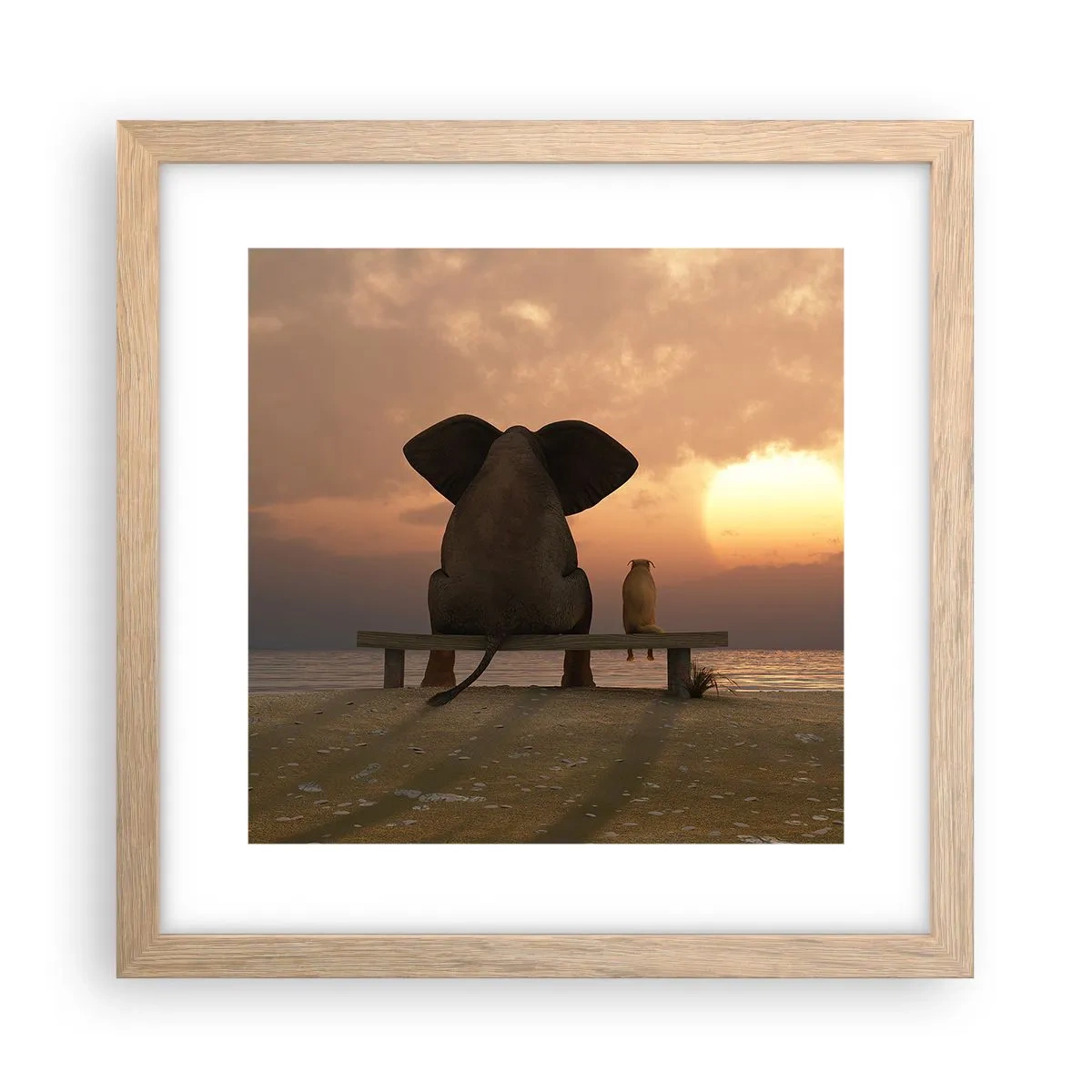 Poster in einem Rahmen aus heller Eiche - Es tut gut zusammen zu schweigen - 30x30 cm