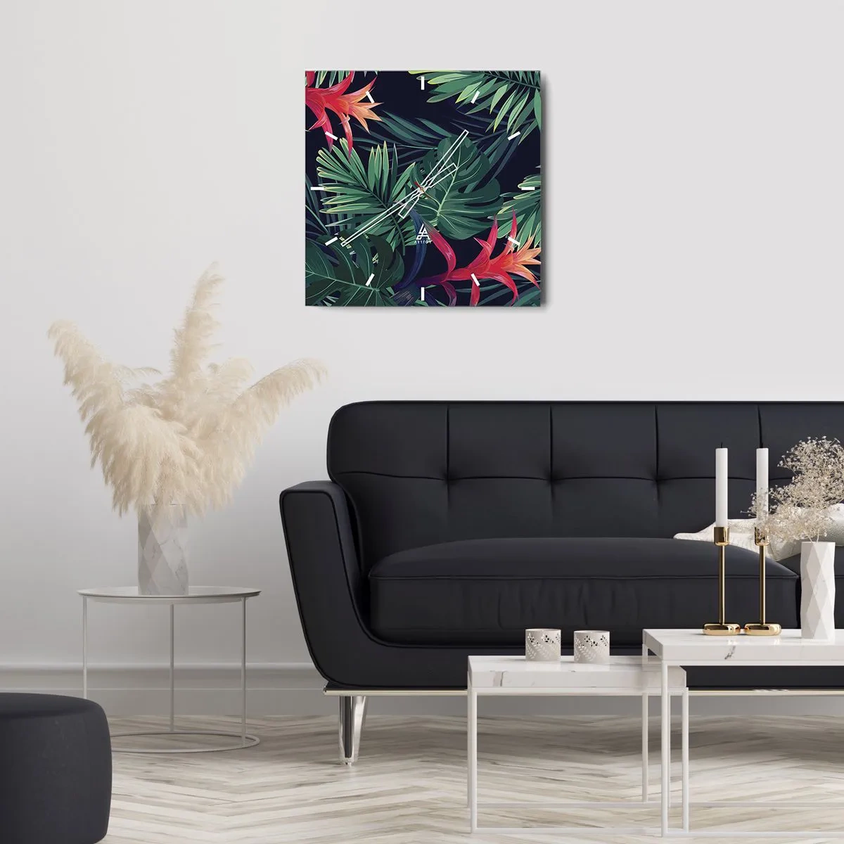 Wanduhr - Glasuhr - Im Grünen in Flammen gehen - 40x40 cm