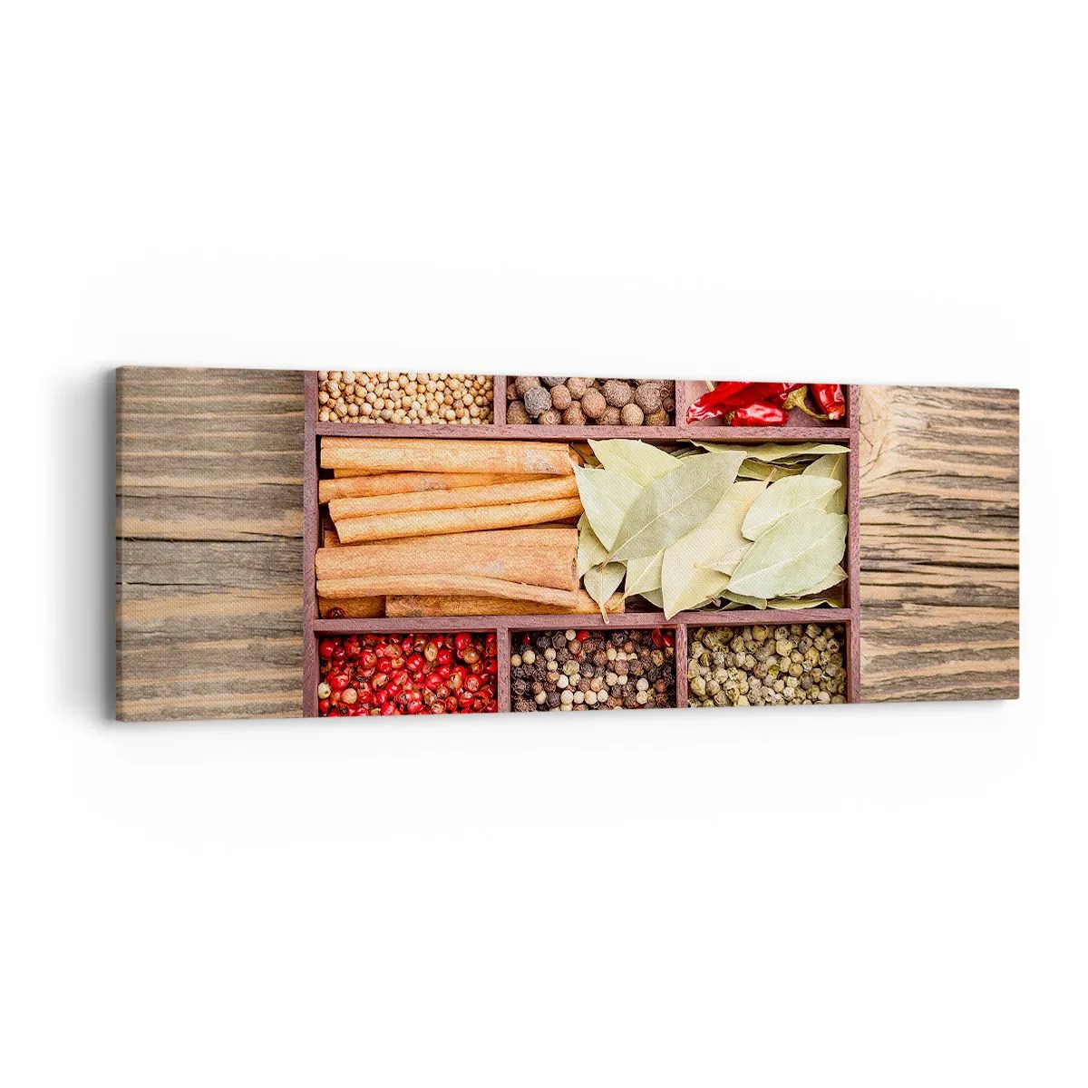 Bild auf Leinwand - Leinwandbild - Ordnung der Formen, Bouquet von Aromen - 90x30 cm