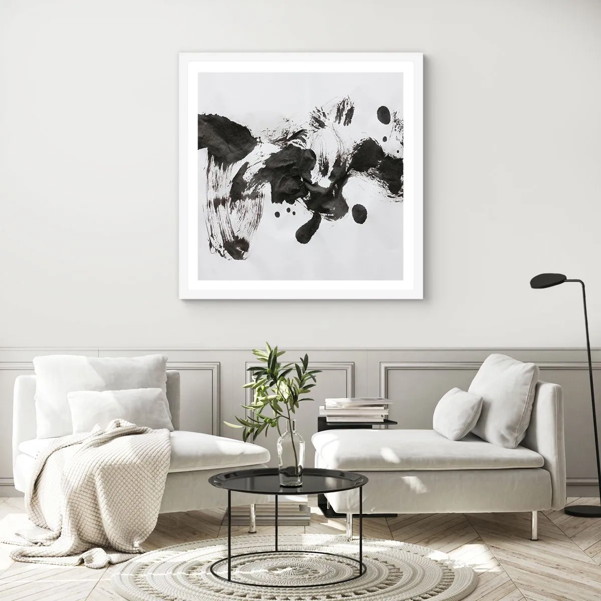 Poster in einem weißen Rahmen - Obwohl das Wahnsinn ist, steckt darin eine Methode? - 30x30 cm