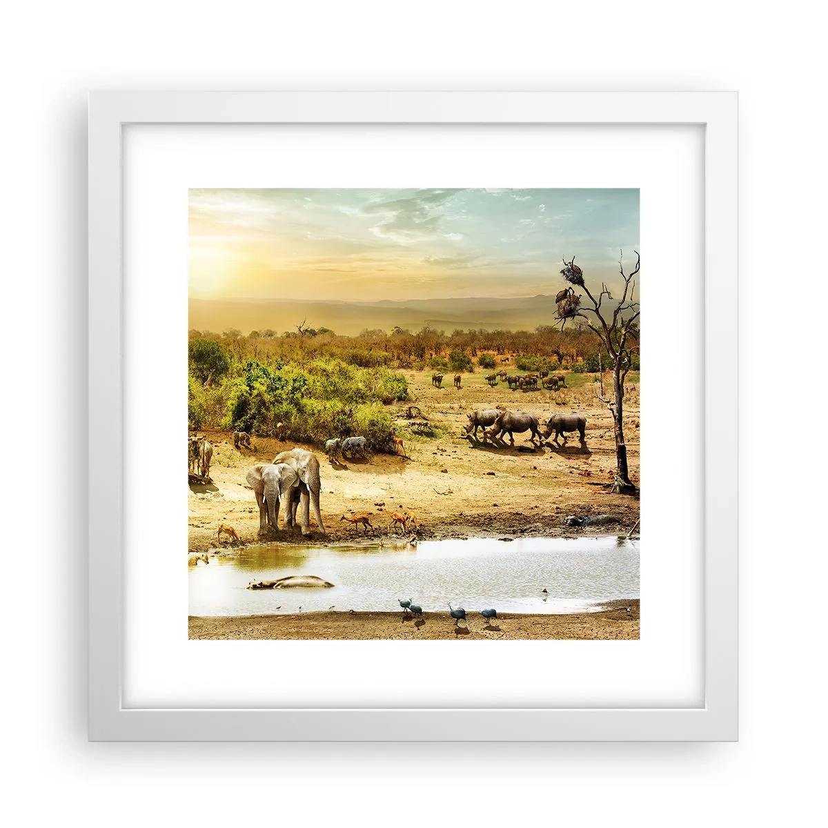 Poster in einem weißen Rahmen - Ein Fluss floss aus Eden ... - 30x30 cm