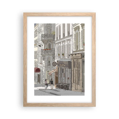 Poster in einem Rahmen aus heller Eiche - Stadtfreuden - 30x40 cm