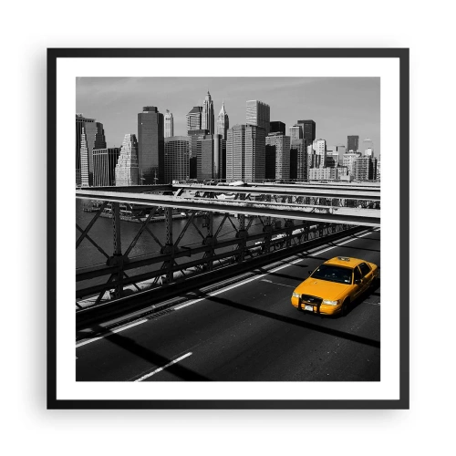 Poster in einem schwarzem Rahmen - Die Farbe einer Großstadt - 60x60 cm