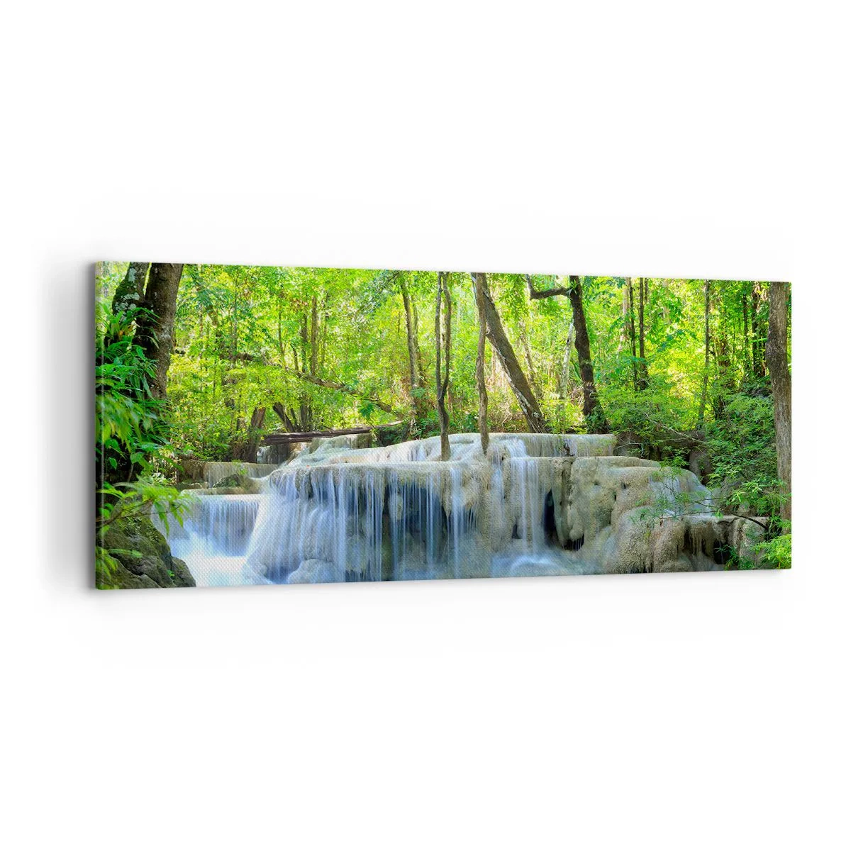 Bild auf Leinwand - Leinwandbild - In Türkis und Grün ertrinken - 100x40 cm