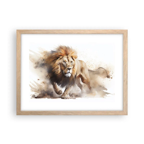 Poster in einem Rahmen aus heller Eiche - Der König zog um - 40x30 cm