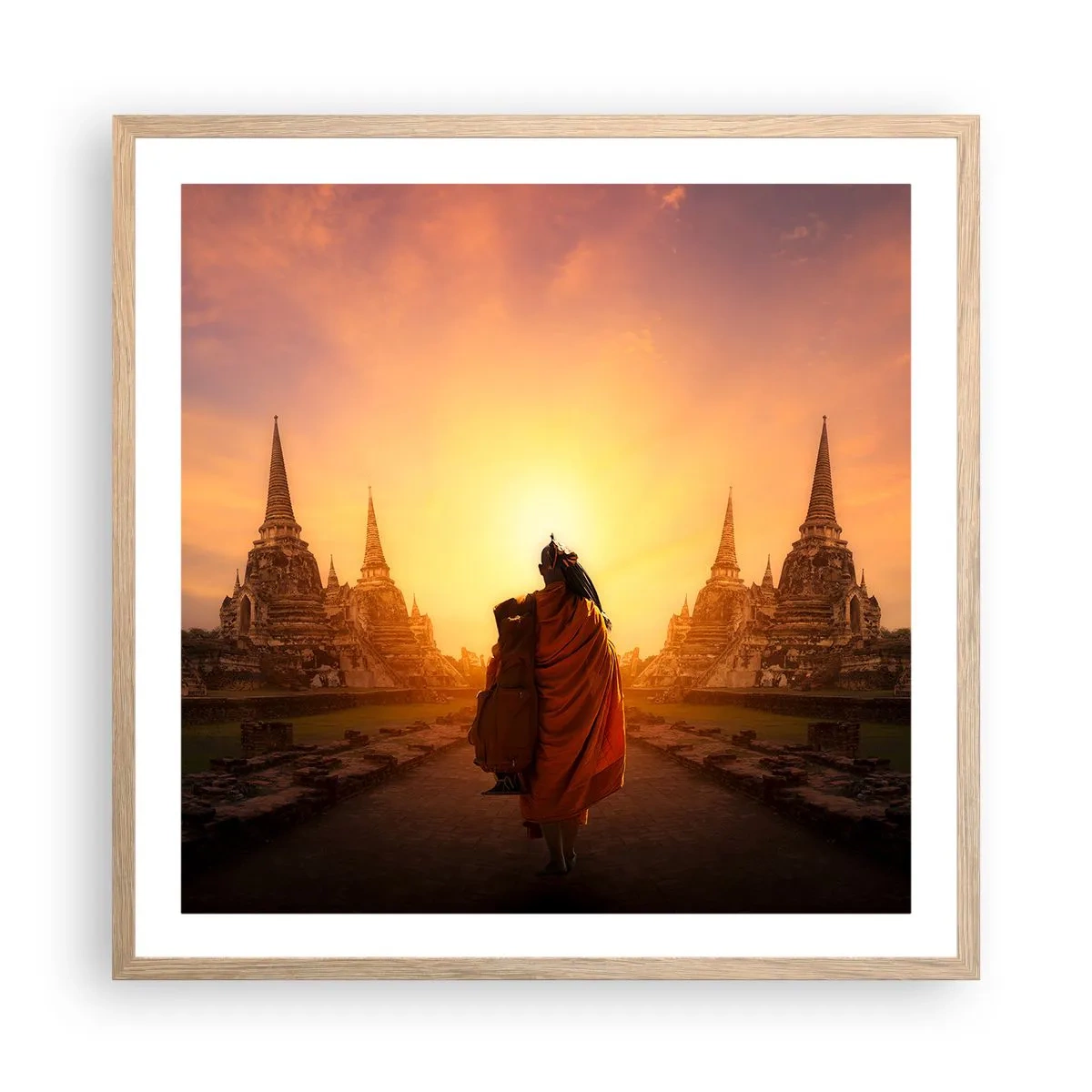 Poster in einem Rahmen aus heller Eiche - In Frieden für die Ewigkeit - 60x60 cm