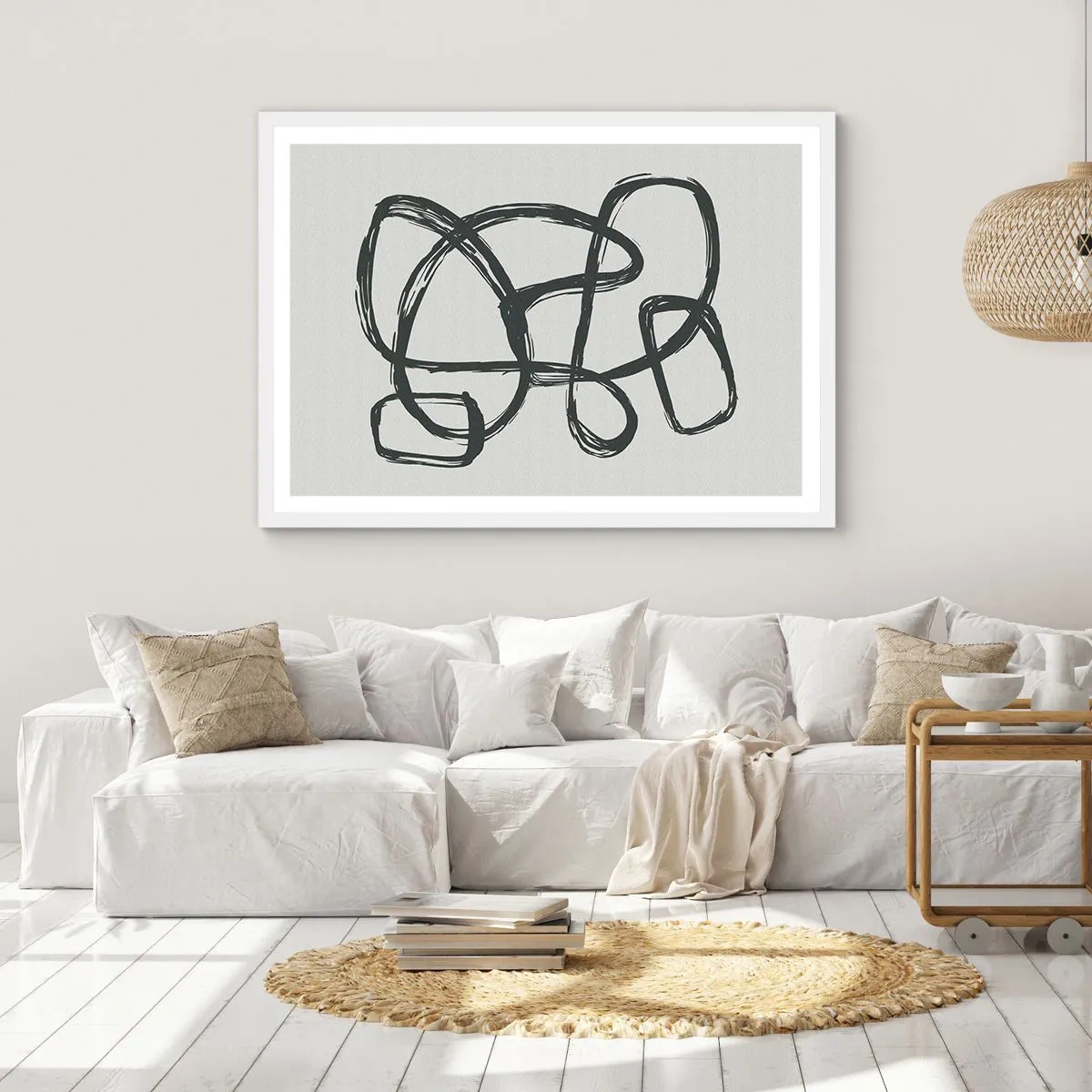 Poster in einem weißen Rahmen - Schleifenabstraktion - 40x30 cm