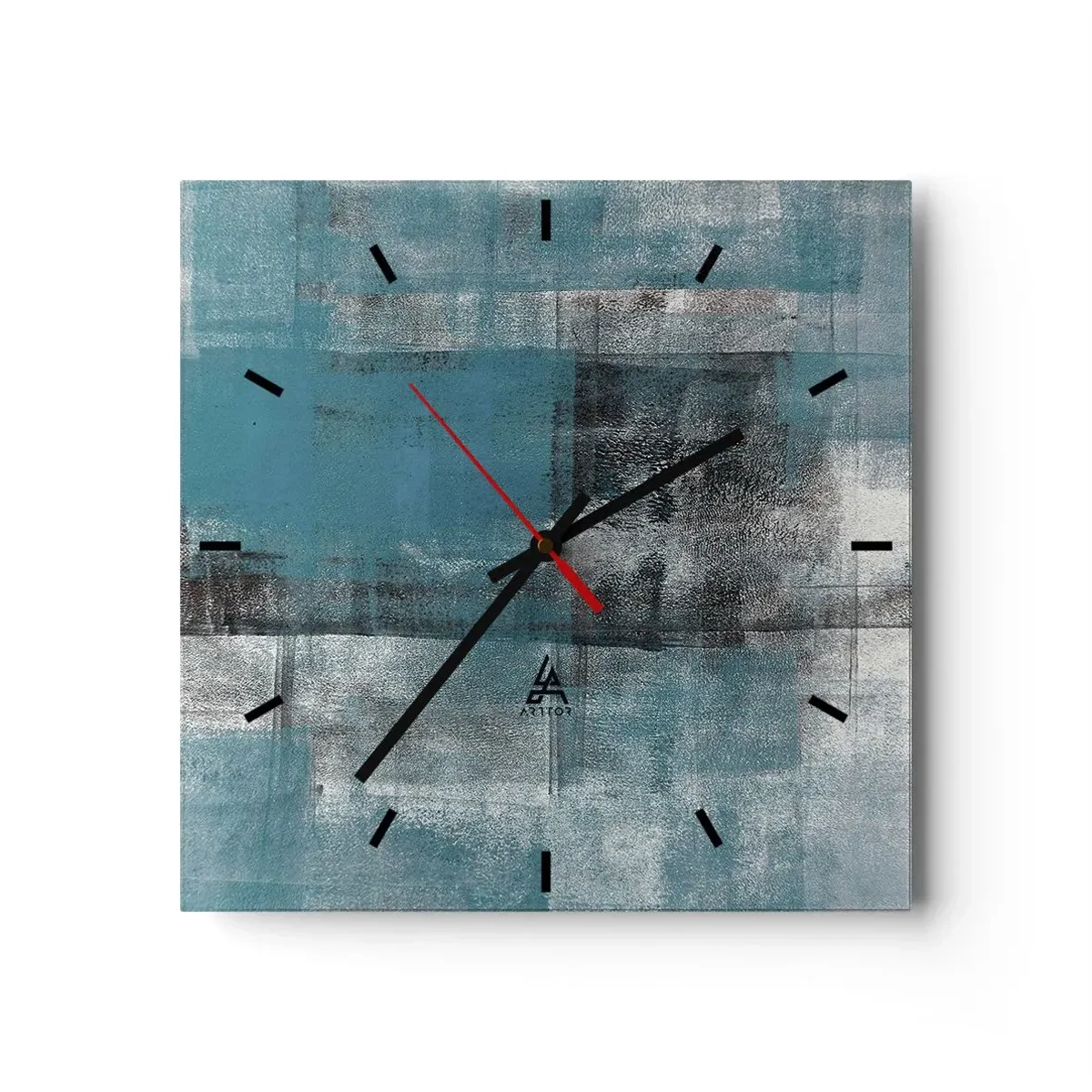 Wanduhr - Glasuhr - Wasser und Luft - 40x40 cm