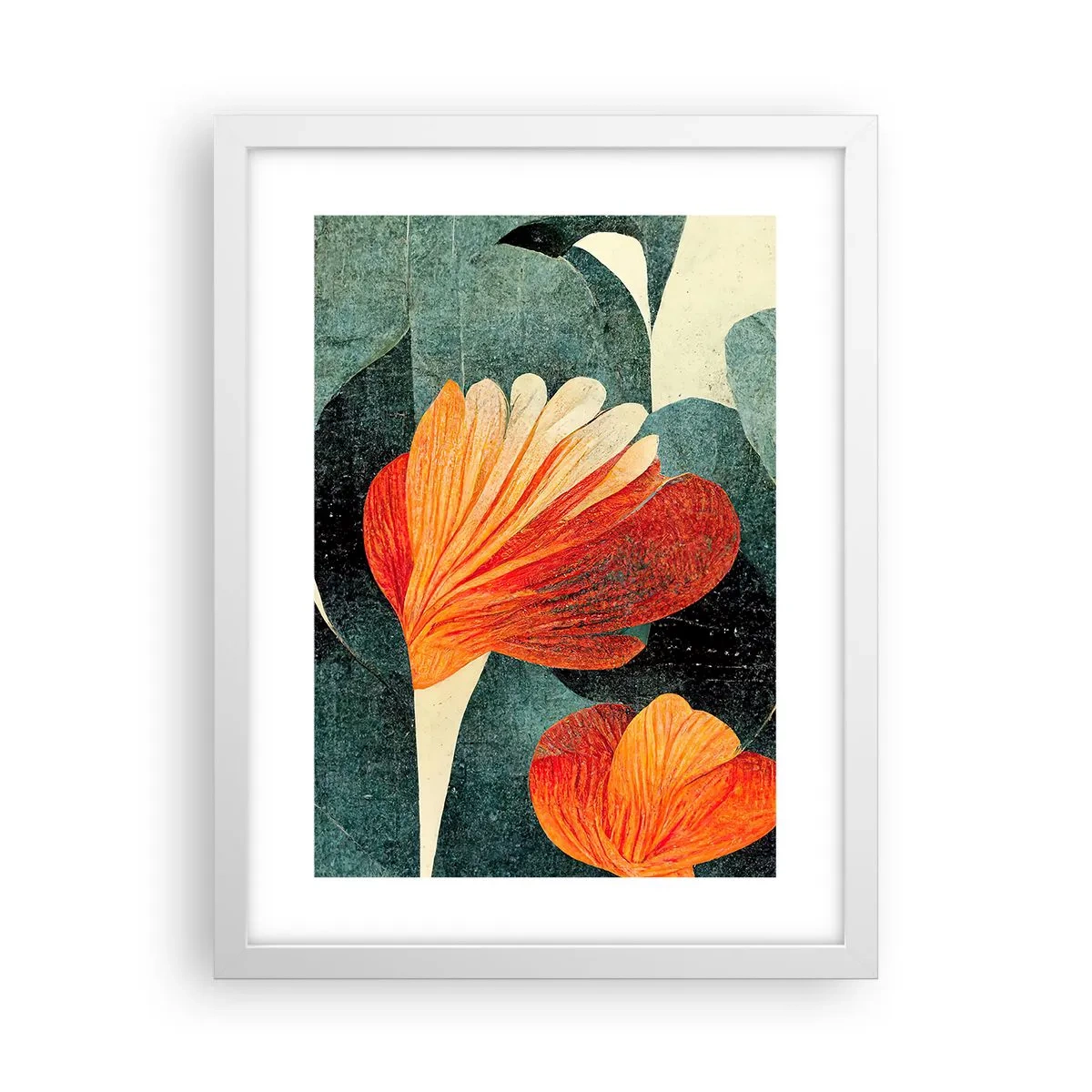 Poster in einem weißen Rahmen - Hitze der Tropen und Kühle des Grüns - 30x40 cm