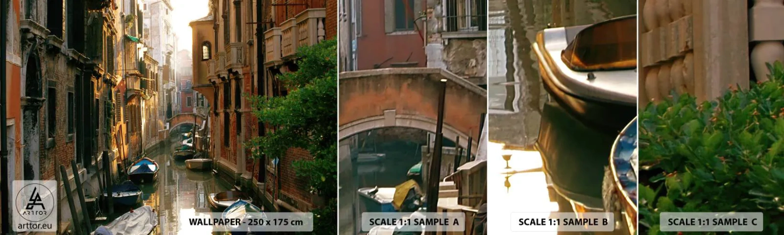 Fototapetenmuster Standard Eco - In einer venezianischen Gasse - Landschaft, Die Architektur, Venedig - 100x30 cm