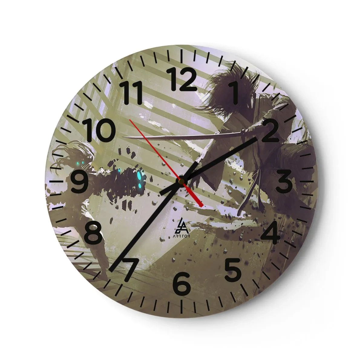 Wanduhr - Glasuhr - Und du kannst ein Samurai sein - 40x40 cm