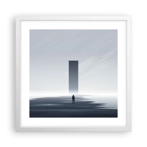 Poster in einem weißen Rahmen - Chance oder Bedrohung? - 40x40 cm