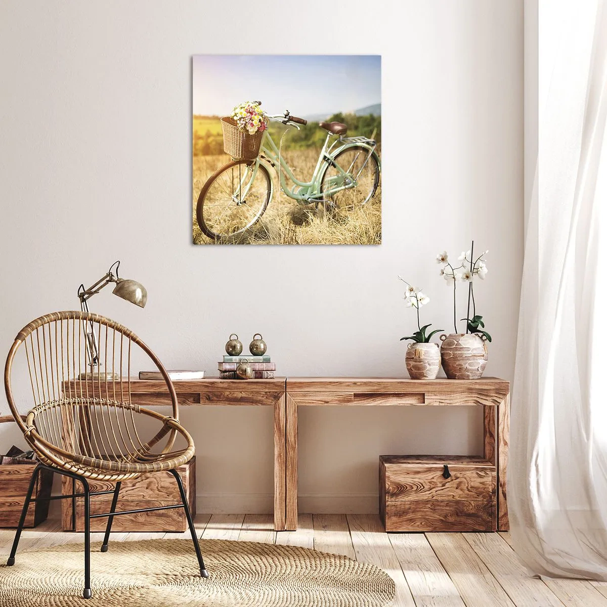 Bild auf Leinwand - Leinwandbild - Ich bleibe eine Weile hier - 60x60 cm