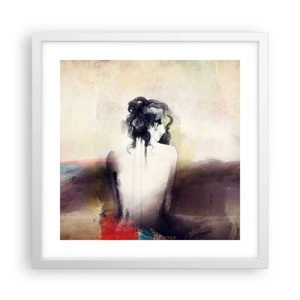 Poster in einem weißen Rahmen - Glatte Linien, ovale Formen - 40x40 cm