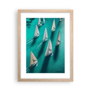 Poster in einem Rahmen aus heller Eiche - Im Wettbewerb mit dem Wind - 30x40 cm