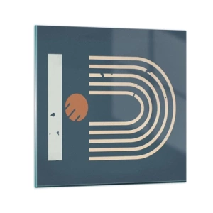 Glasbild - Bild auf glas - Geometrie auf dem Granatapfel - 60x60 cm