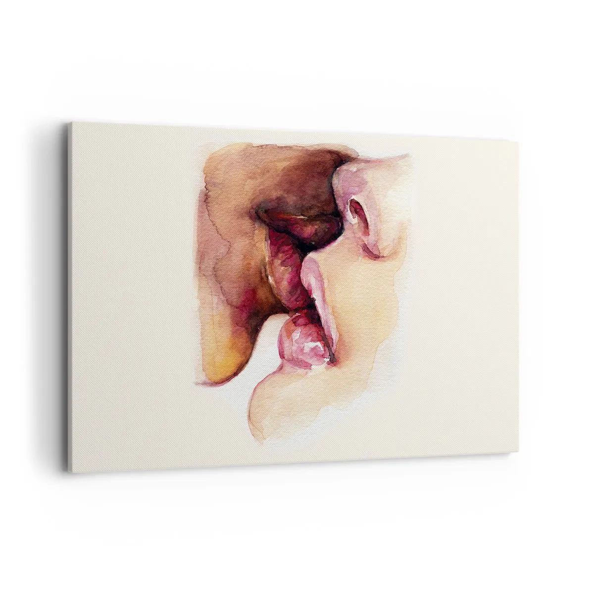 Bild auf Leinwand - Leinwandbild - Ein Aquarell einer Nahaufnahme eines Gesichts - 120x80cm - Wie Tag und Nacht, Erde und Himmel - Moderne Wanddekoration für Wohnzimmer und Schlafzimmer ARTTOR