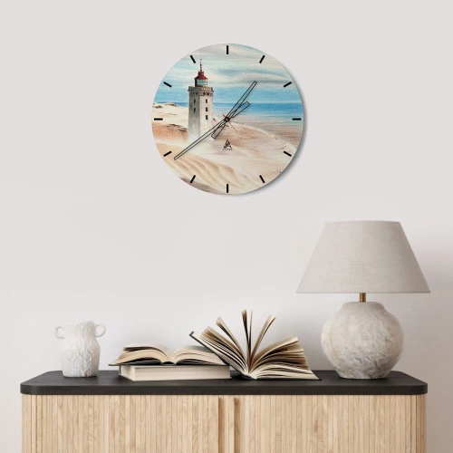 Wanduhr - Glasuhr - Immer aufs Meer starrend - 40x40 cm