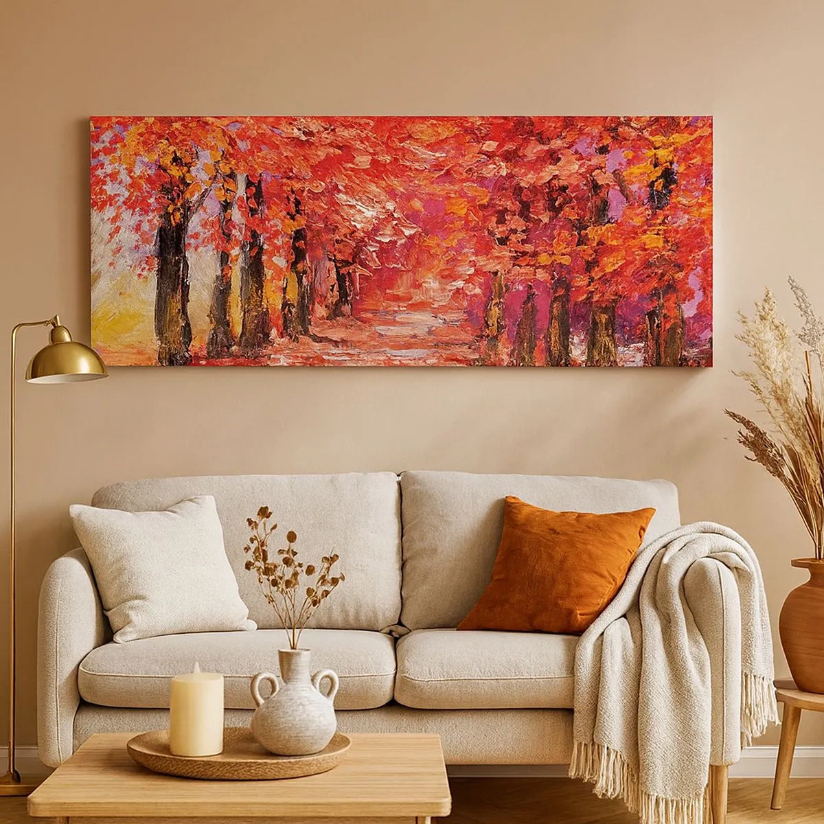 Bild auf Leinwand - Leinwandbild - Herbstlicher Eindruck - 100x40 cm
