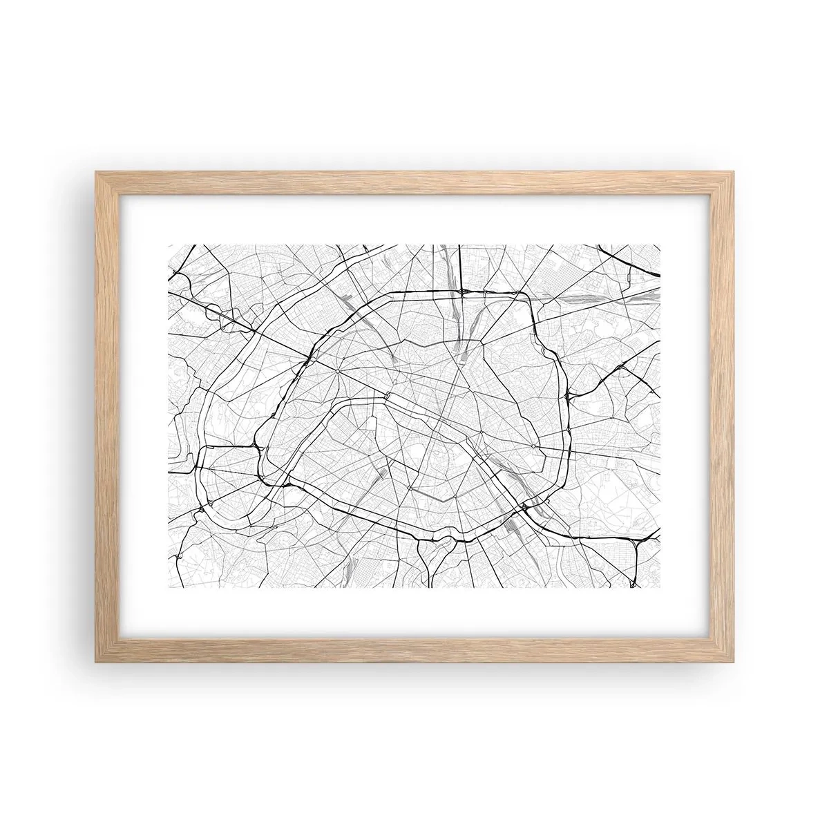 Poster in einem Rahmen aus heller Eiche - Pariser Blume - 40x30 cm