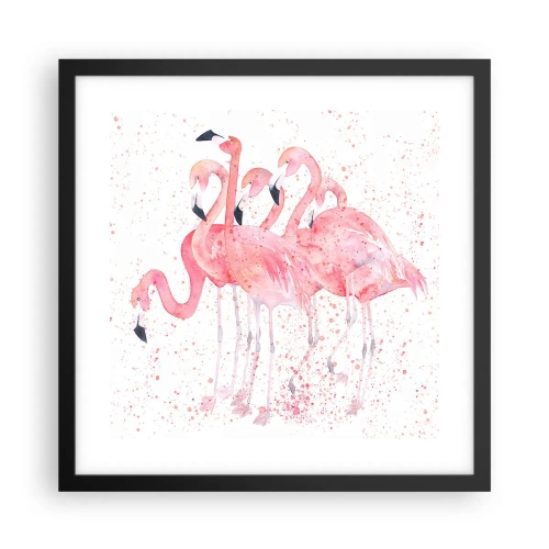 Poster in einem schwarzem Rahmen - Rosa Ensemble - 40x40 cm